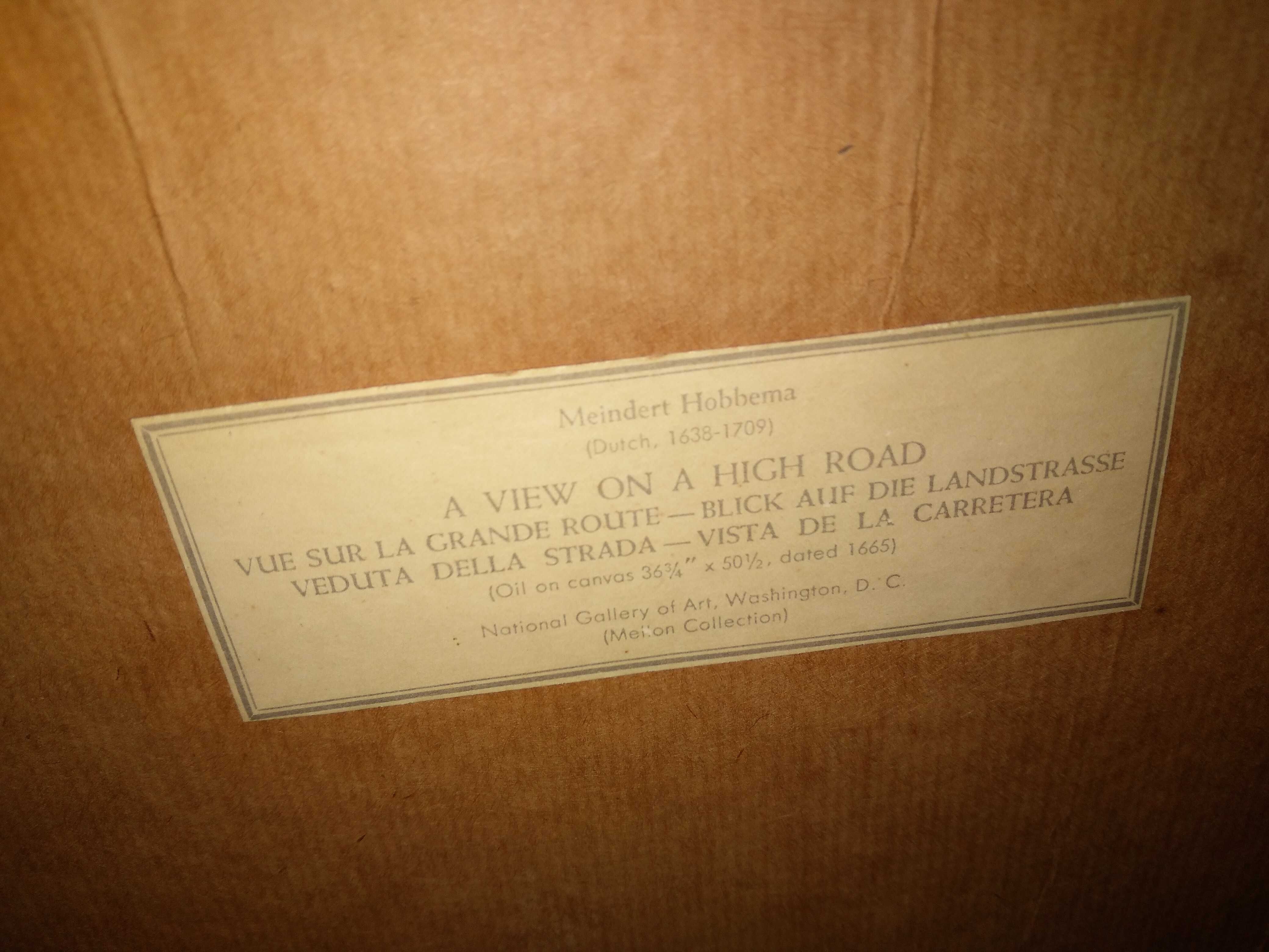 "A view on a high road" Quadro de Meindert Hobbema