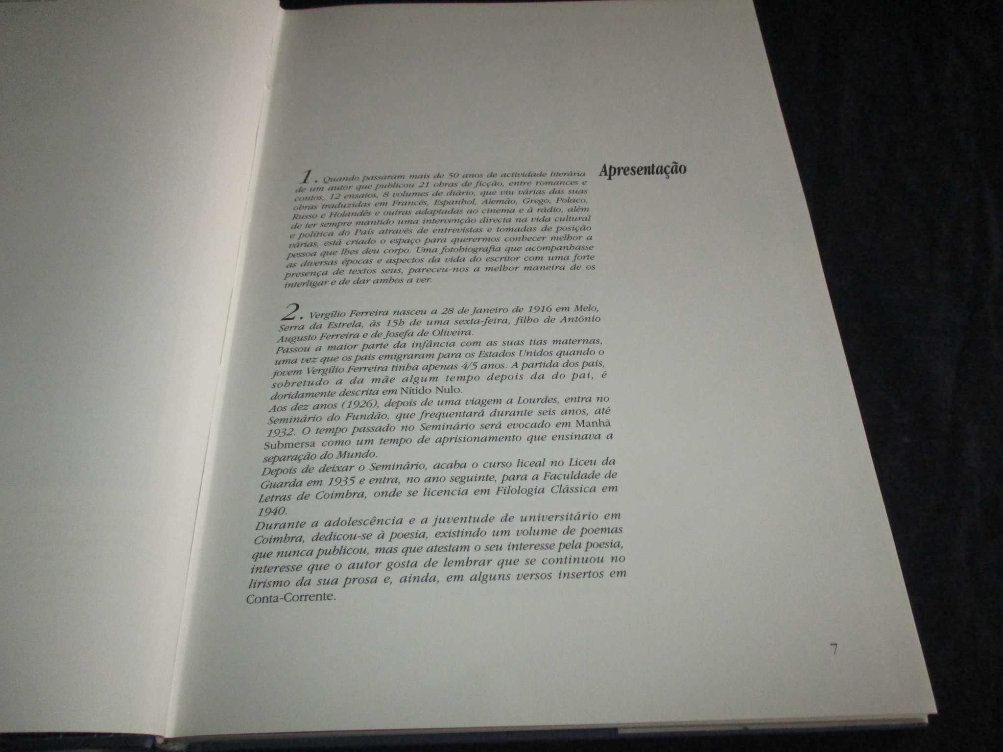 Livro Vergílio Ferreira Fotobiografia Bertrand