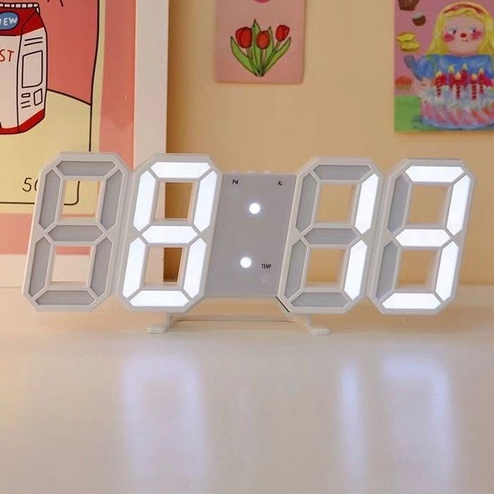 Електронний Led годинник з білим підсвічуванням
