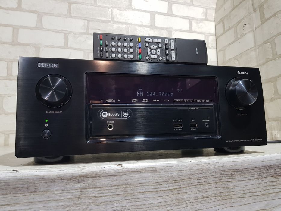 7.2 AV ресивер DENON AVR X2400, *7x105 Вт, HDMI, USB, Wi-Fi, Bluetooth