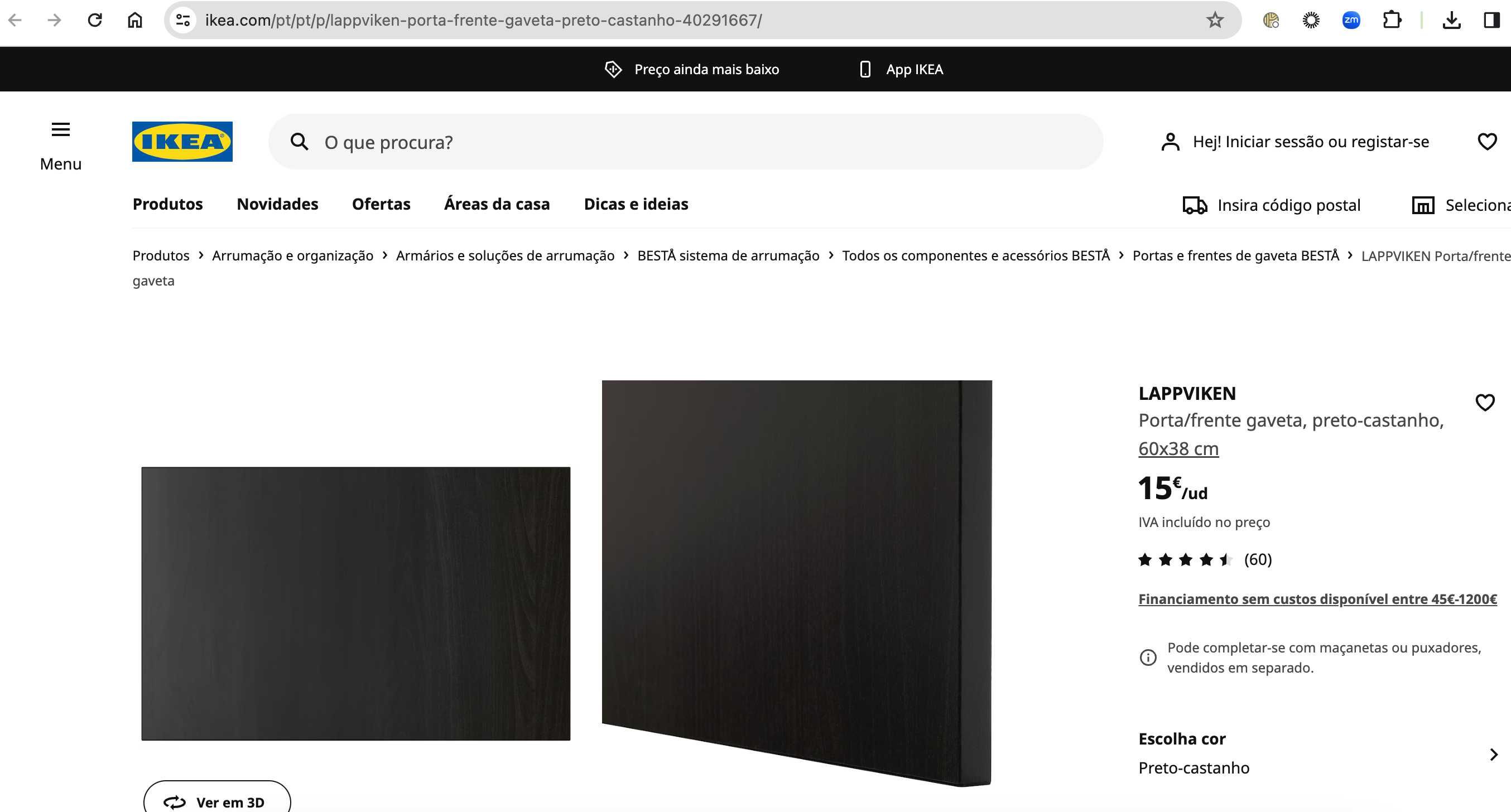 Portas como novas, 60 x 38, para armário IKEA