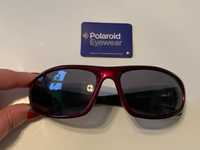 Nowe damskie sportowe okulary Polaroid (bordowe, metalic)