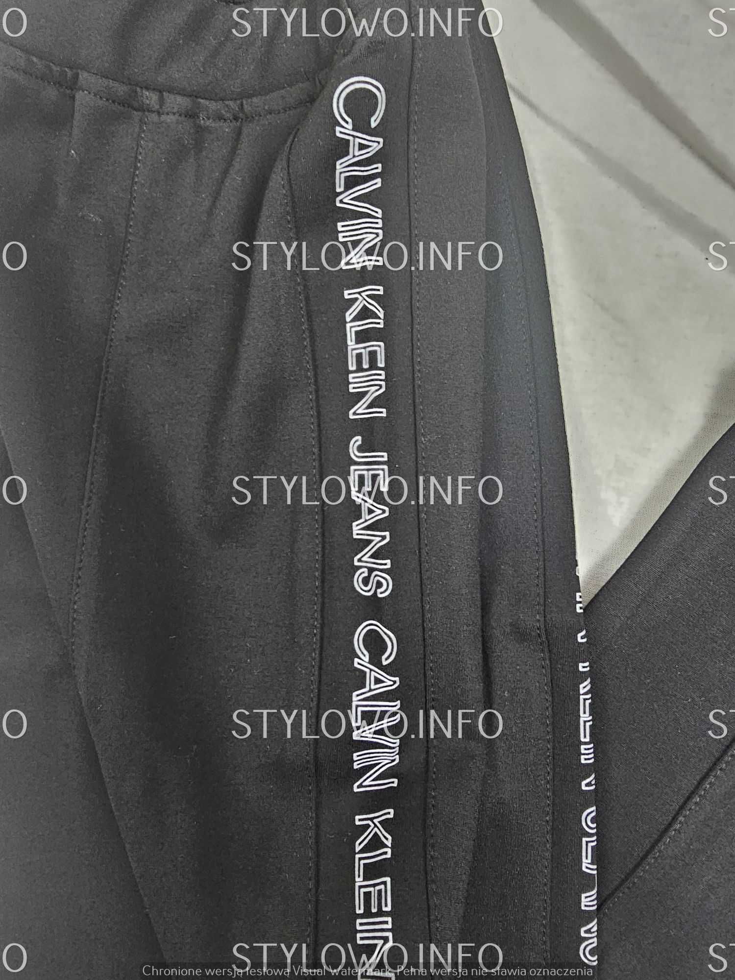 Legginsy Calvin Klein nowość spodnie damskie czarne lampas