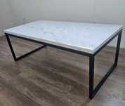 Stolik marmur biały bianco czarny stelaż 120×60