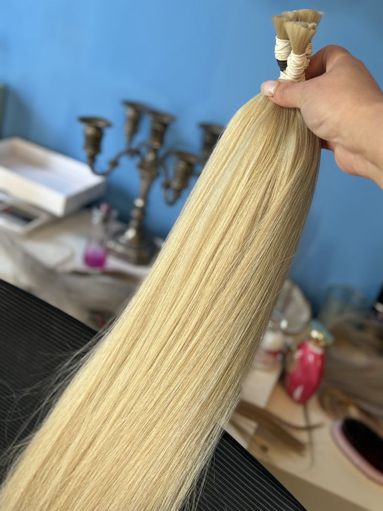 Włosy naturalne blond 60 cm super dron