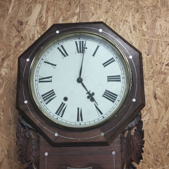 Duży stary zegar ścienny A38 sprawny