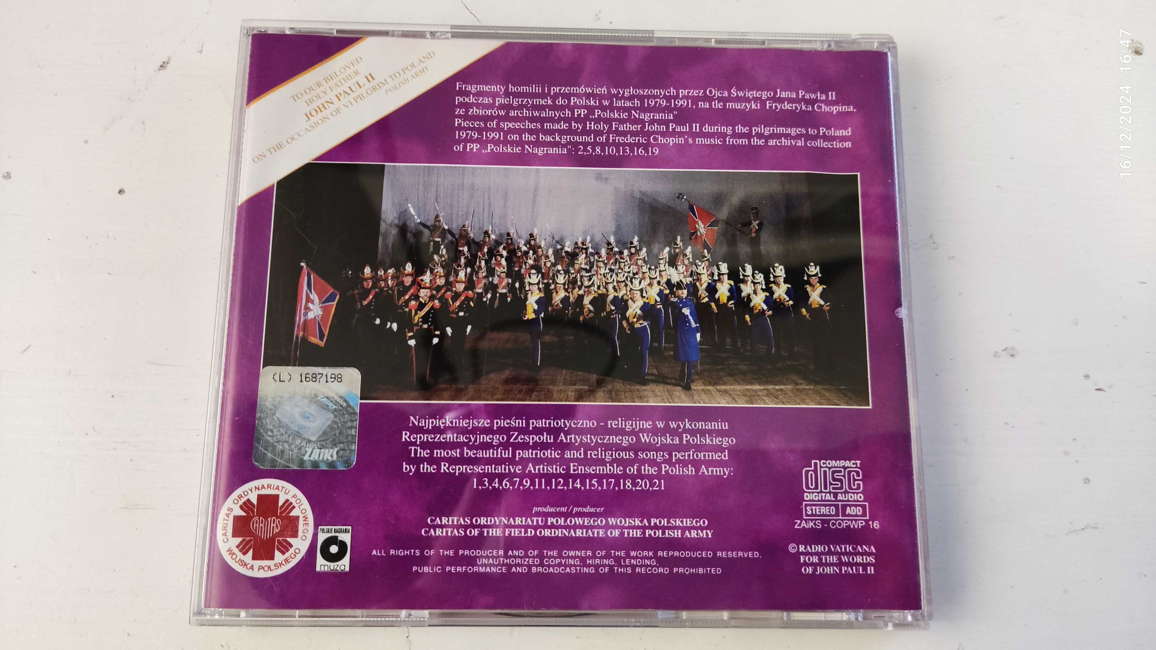 CD Płyta Do Ciebie Polsko Jan Paweł II Caritas. Okazja Hit na prezent!