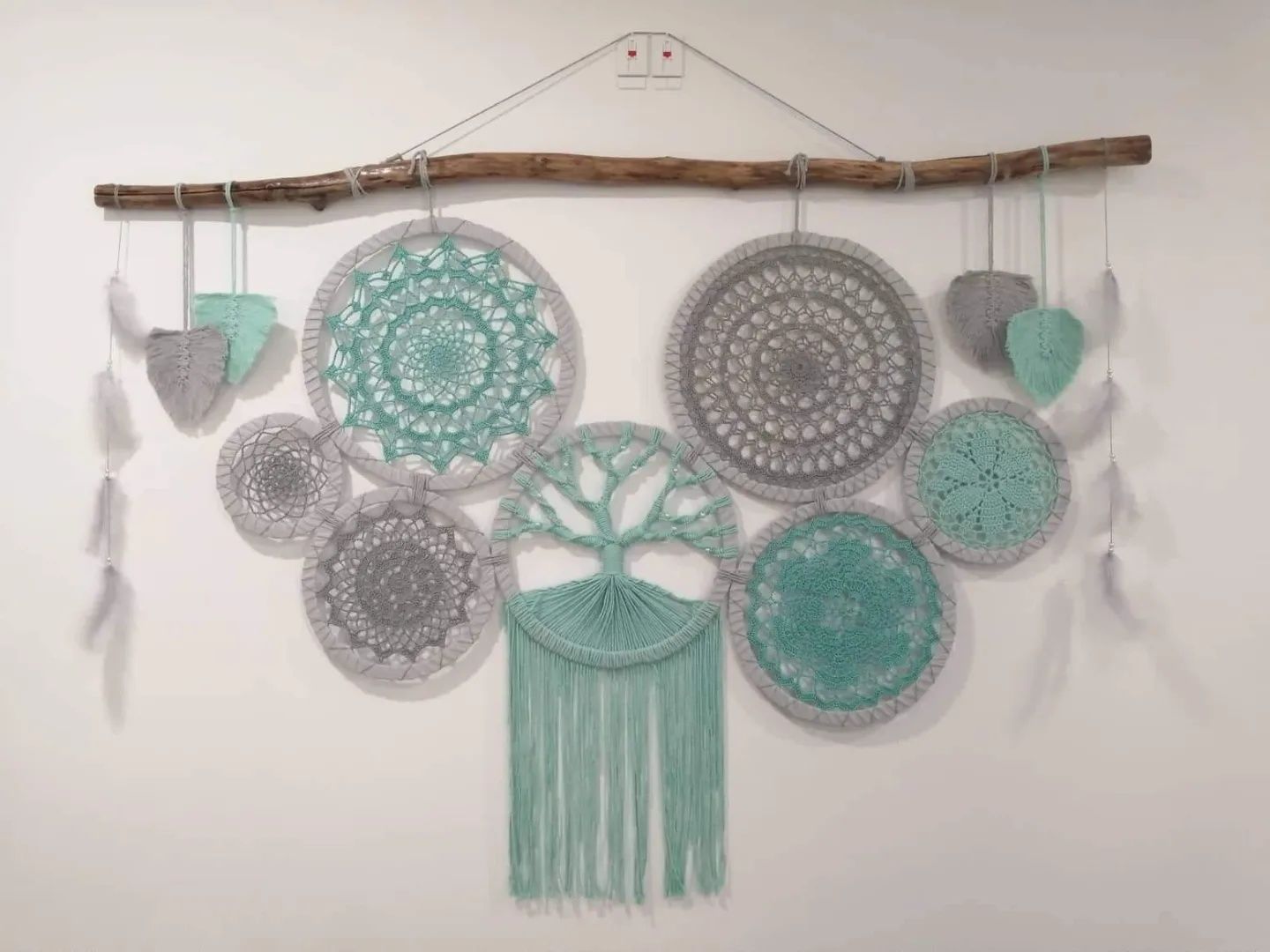 Painel caça sonhos macrame e crochet