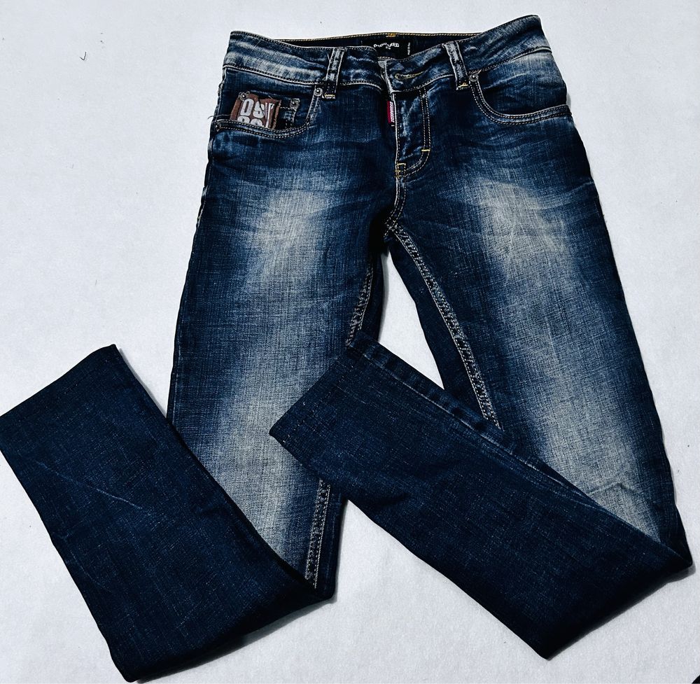 Spodnie Dsquared gumki stretch jeansowe przetarcia
