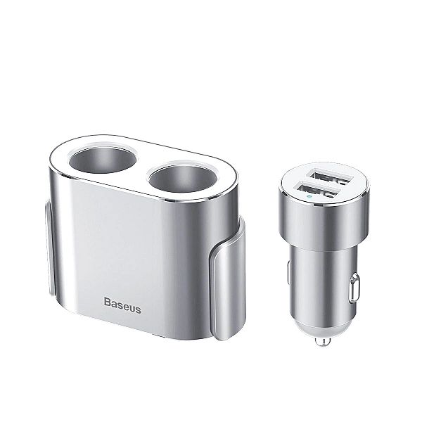 Rozdzielacz Baseus CRDYQ-0S 2x gniazdo zapalniczki 80W 2x USB-A 3.1A -