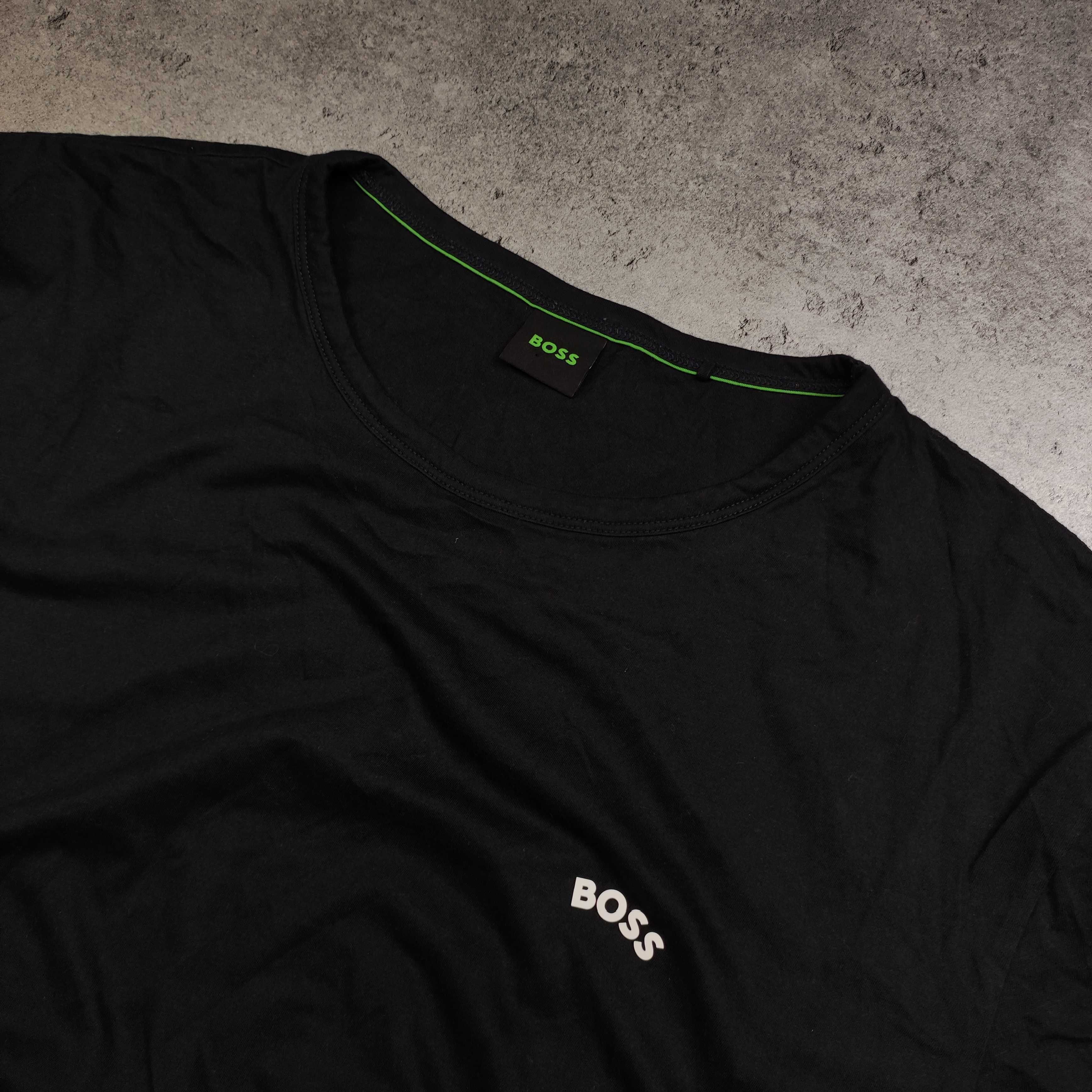 MĘSKA Koszulka PREMIUM Bawełna Klasyczna Casual Hugo Boss czarna Logo