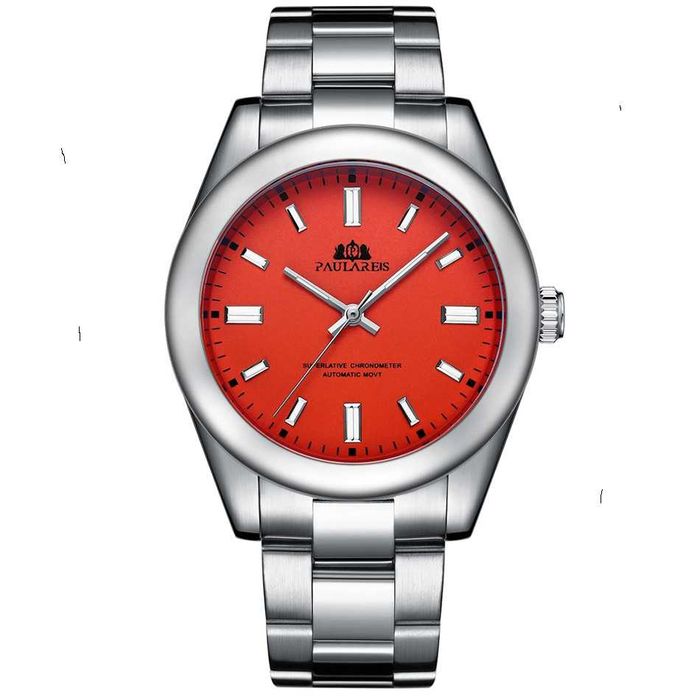 Zegarek automatyczny Paulareis "Oyster perpetual" czerowne