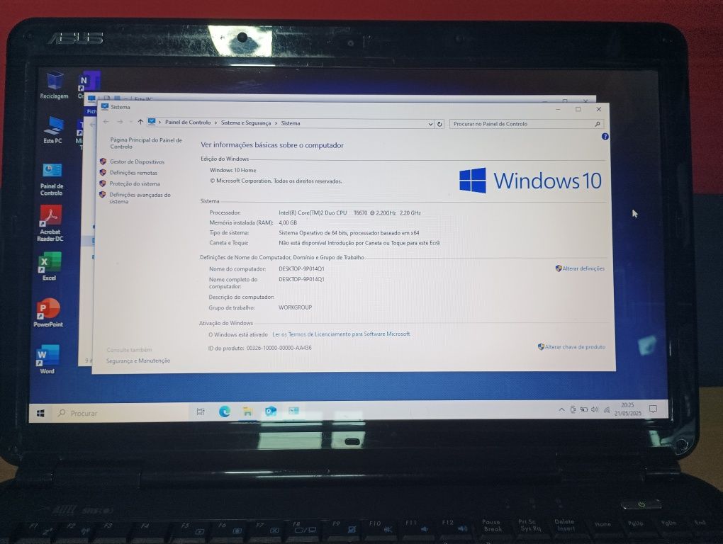 Portátil Asus K50I