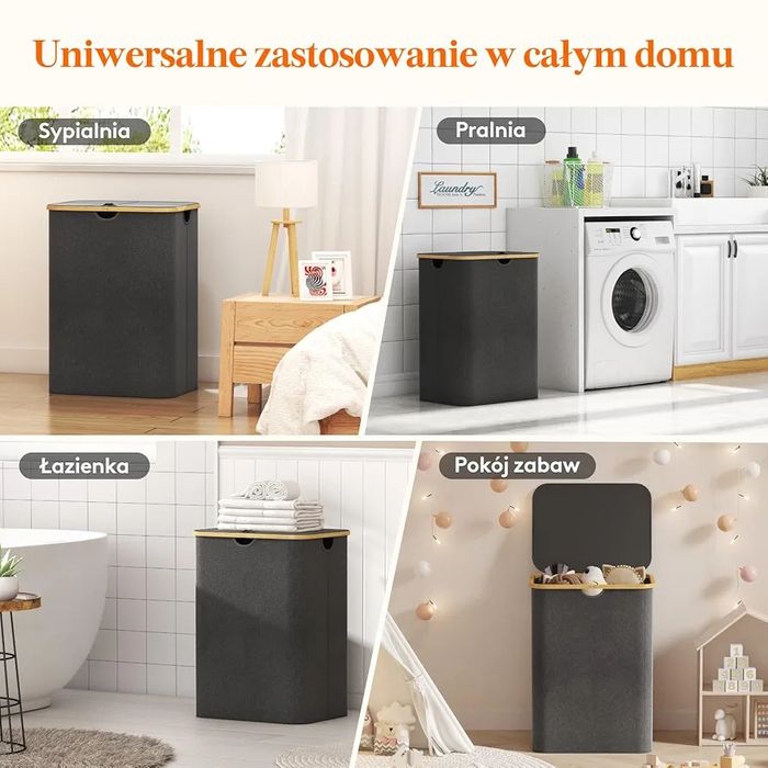Potróny Kosz Pojemnik – Organizer na Pranie z Pokrywką 150l 733