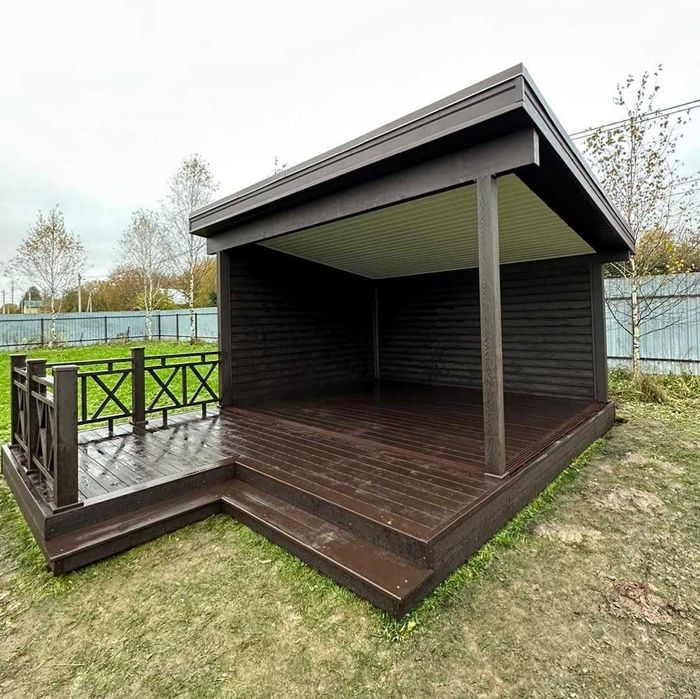 Бесідки альтанки тераси хозблоки автонавіси