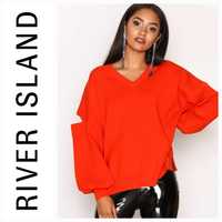 Pomarańczowy sweter z wycięciami River Island