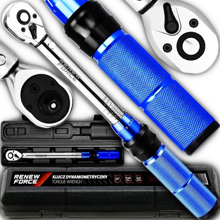 Mocny Klucz Dynamometryczny Z Blokadą Skala 1-2" 10-60nm Etui Wysoka J