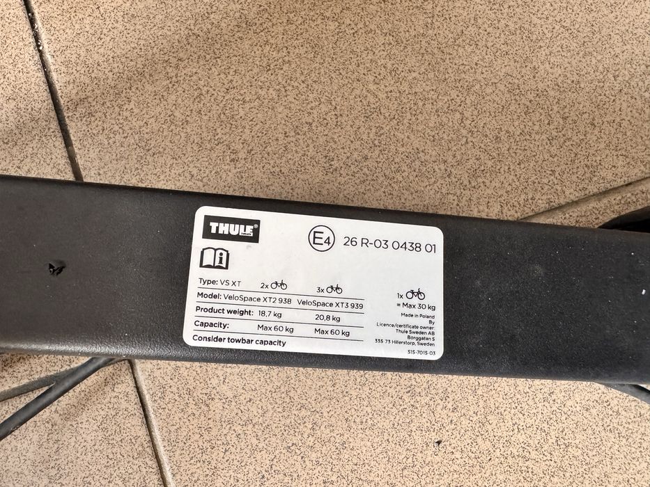 Bagażnik na hak Thule VeloSpace XT3 939