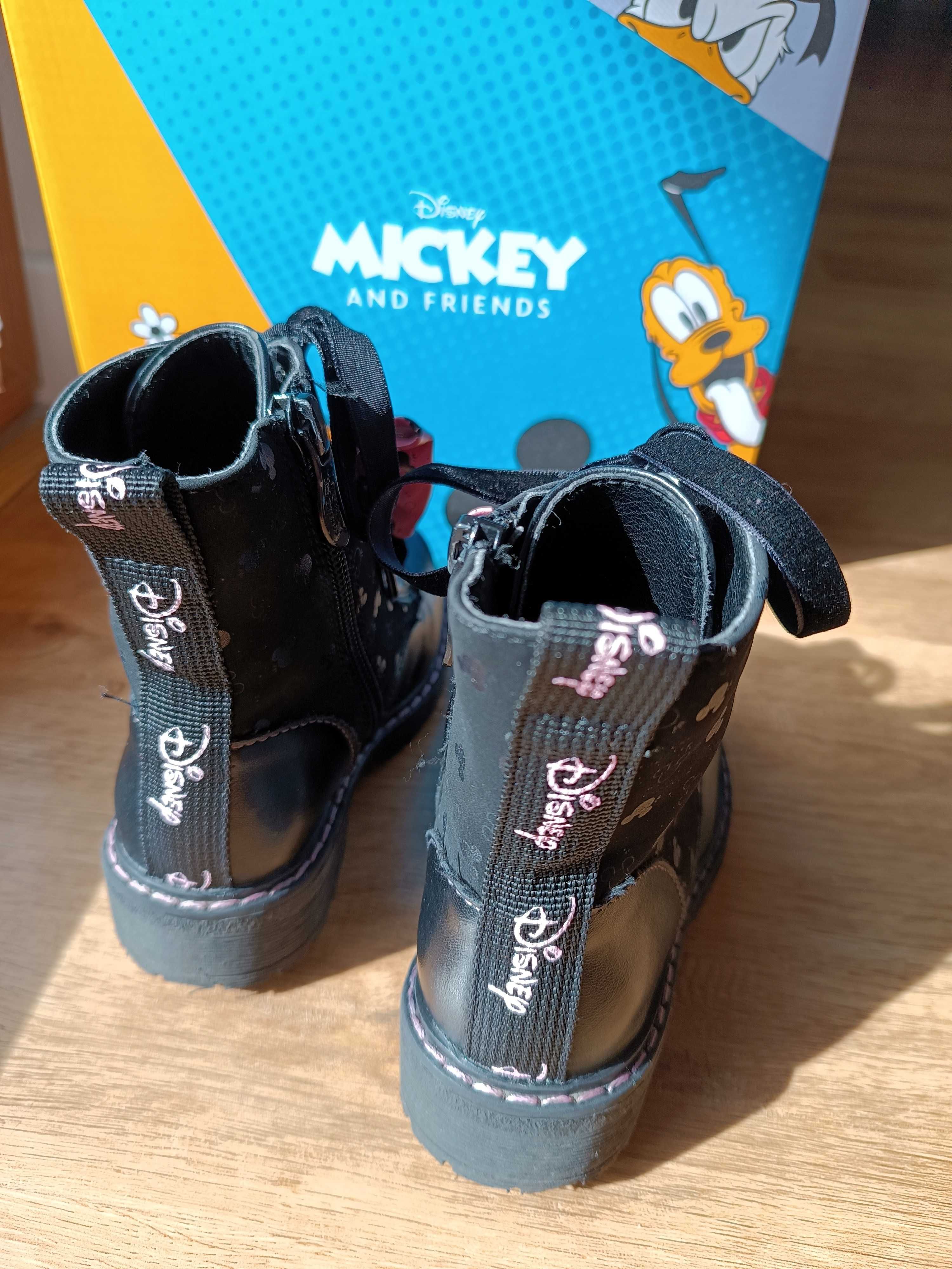 Kozaki Mickey&Friends rozm. 26 czarne z różową kokardką