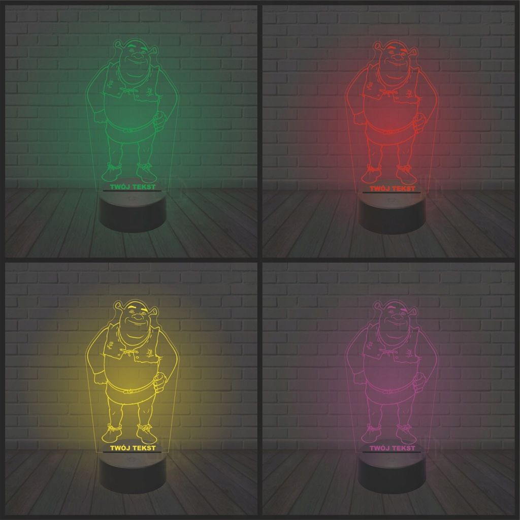 Lampka nocna na biurko LED 3D grawer SHREK
