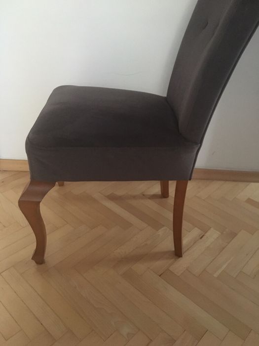 4x Krzesło tapicerowane szare -Ludwiki