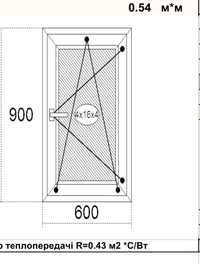 Вікно 600х900, вікно металопластикове, вікна нові, двері