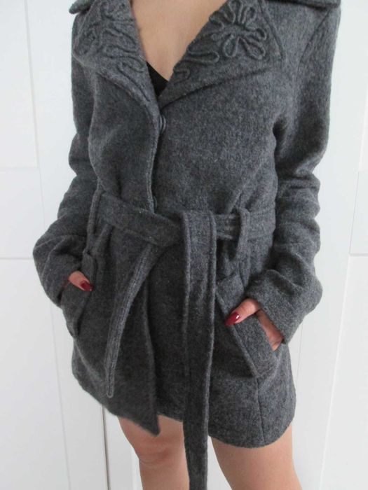 Avellini wełniany płaszcz płaszczyk vintage kurtka 100% wool M L 38 40