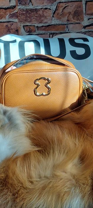 Torebka skórzana "Miś"Tous w kolorze jasnego brązu