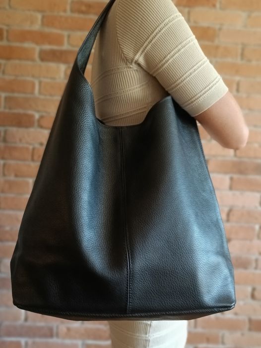 Torebka włoska Vera Pelle skóra naturalna czarna