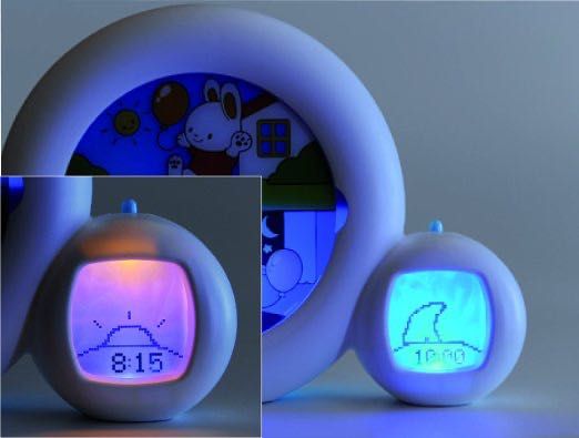 Lampka nocna z zegarem Pabobo KSMFACB Kids Sleep Trainer