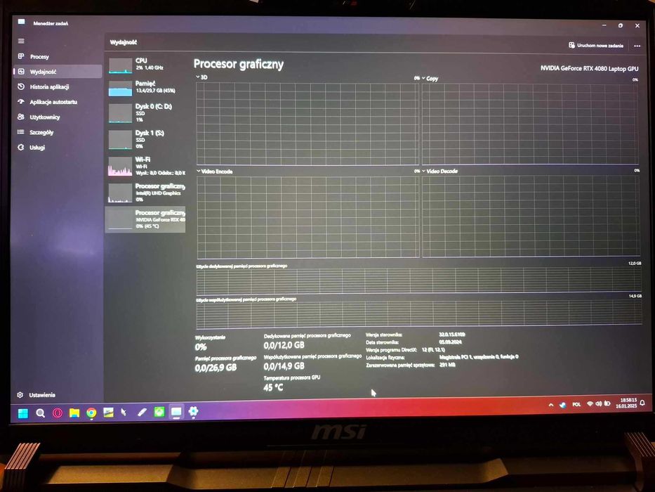 MSI Vector 16 HX A14VHG i9-14900HX RTX 4080 32GB RAM 5TB SSD