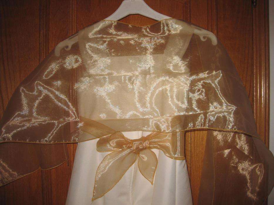 Vestido, jaqueta e écharpe Comunhão/Cerimonia - tam 8/9 - Novo