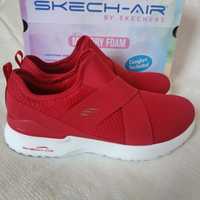 Супер Слипоны Skechers Air Red р.40 26,5 см яркий красный легкие new