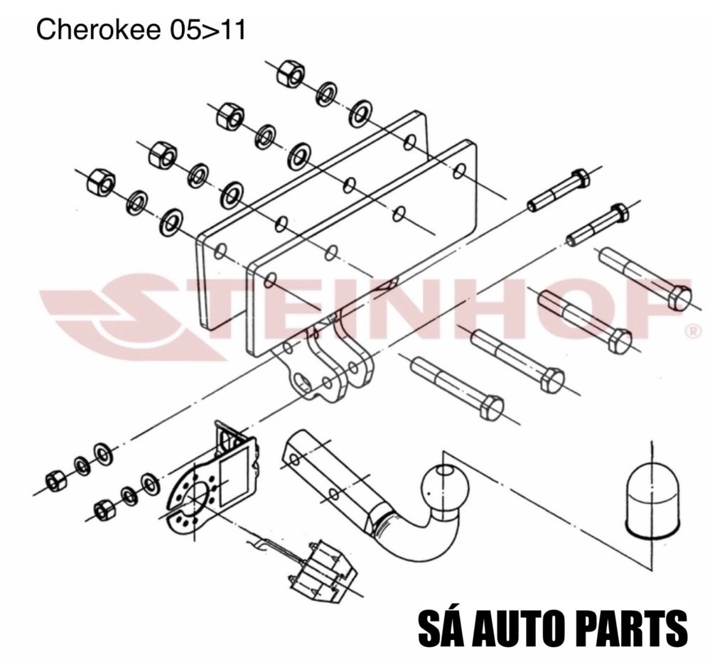 ENGATE DE REBOQUE JEEP GRAND CHEROKEE WK | WH | JEEP COMMANDER 2005-