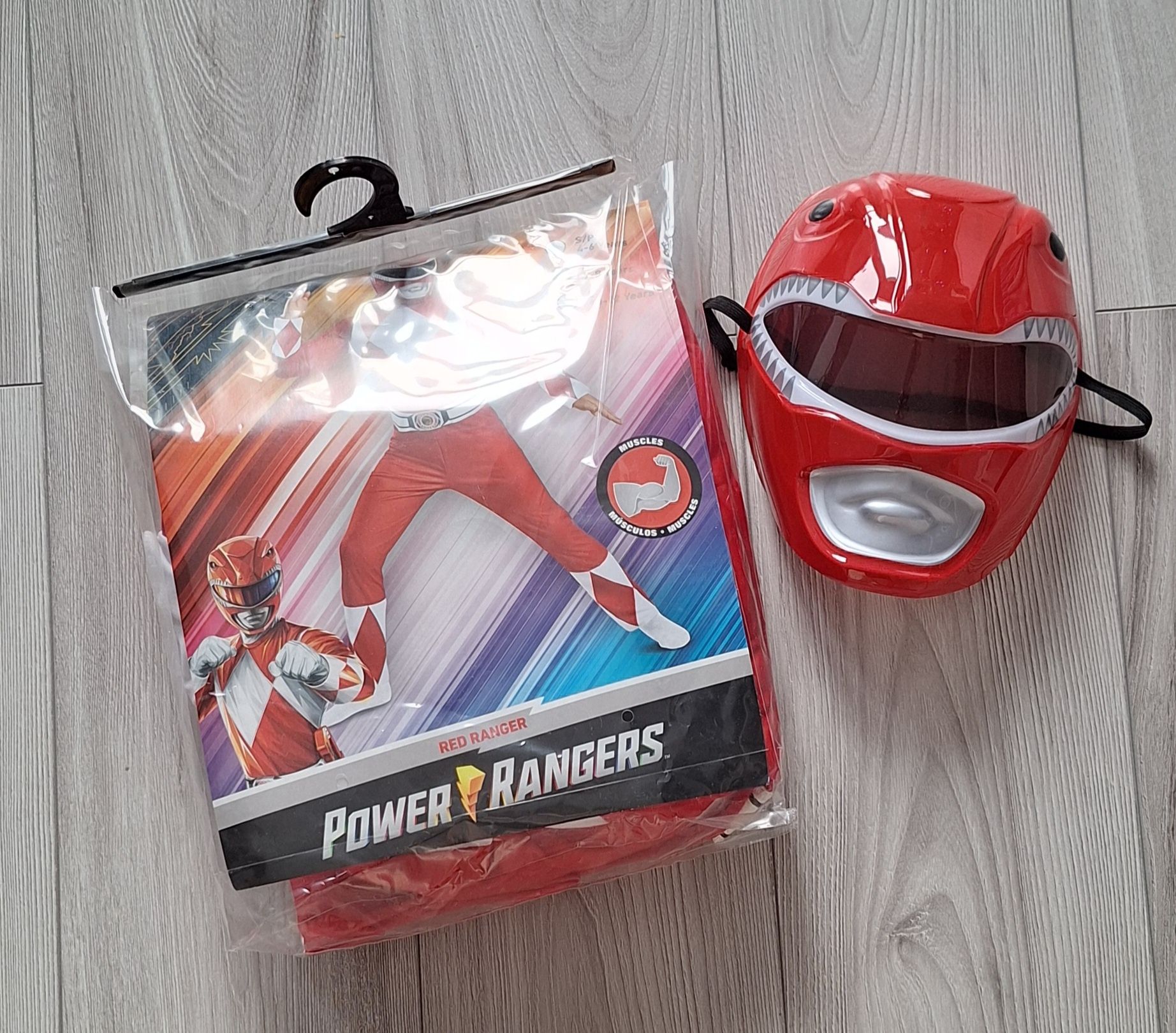 Strój Red Ranger Classic Muscle rozm. M (7-8 lat) - licencja