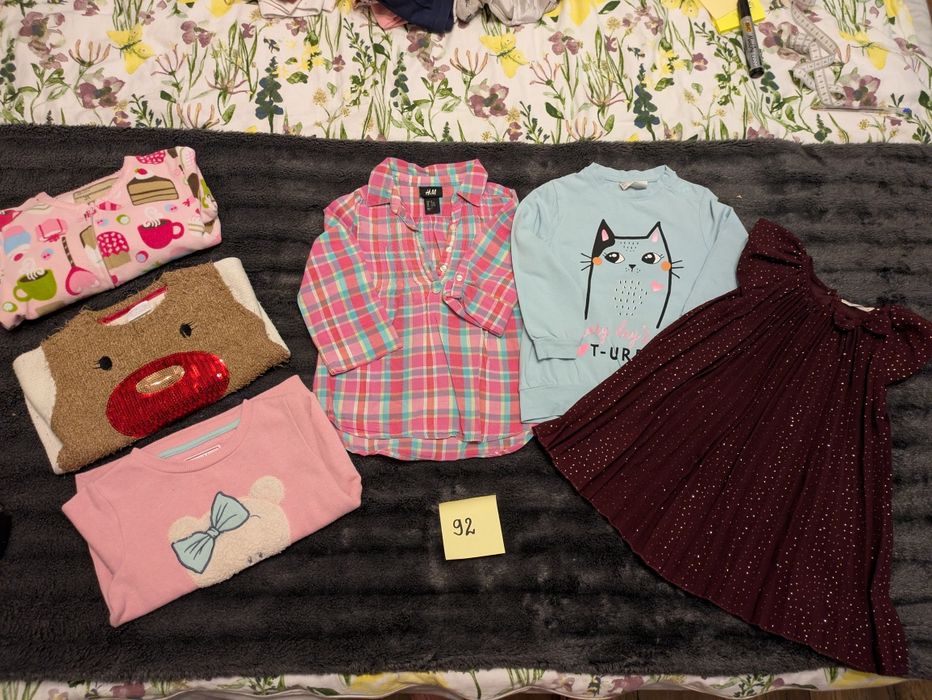 Paka zimowych ubrań dla dziewczynki rozmiar 92