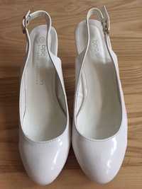 Buty szpilki ślubne białe 39 jak nowe lakierki