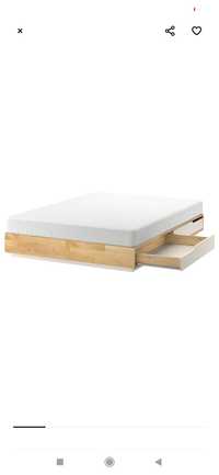 Rama łóżka z szufladami Ikea Mandal 140x202