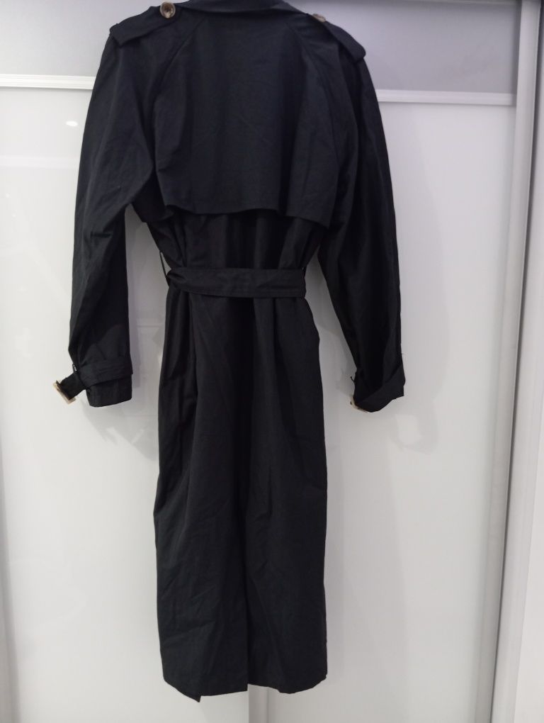 Płaszcz czarny trencz l/xl