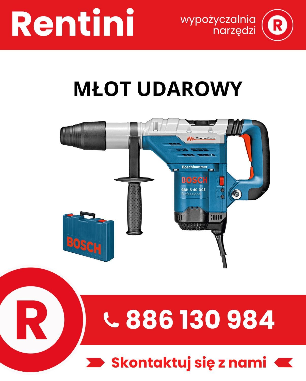 Młot udarowy | Gwoździarka | Szlifierka do betonu | Wiertnica