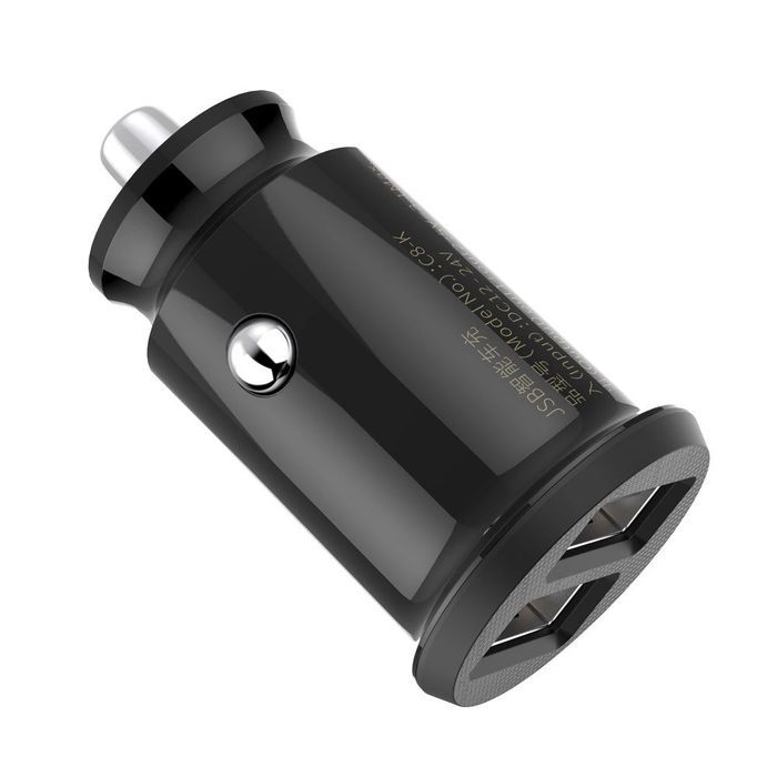 Baseus Grain Car Charger mini ładowarka samochodowa 2x USB 3.1A czarny