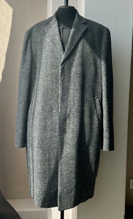 Напіввовняне твідове чоловіче пальто marks & spencer