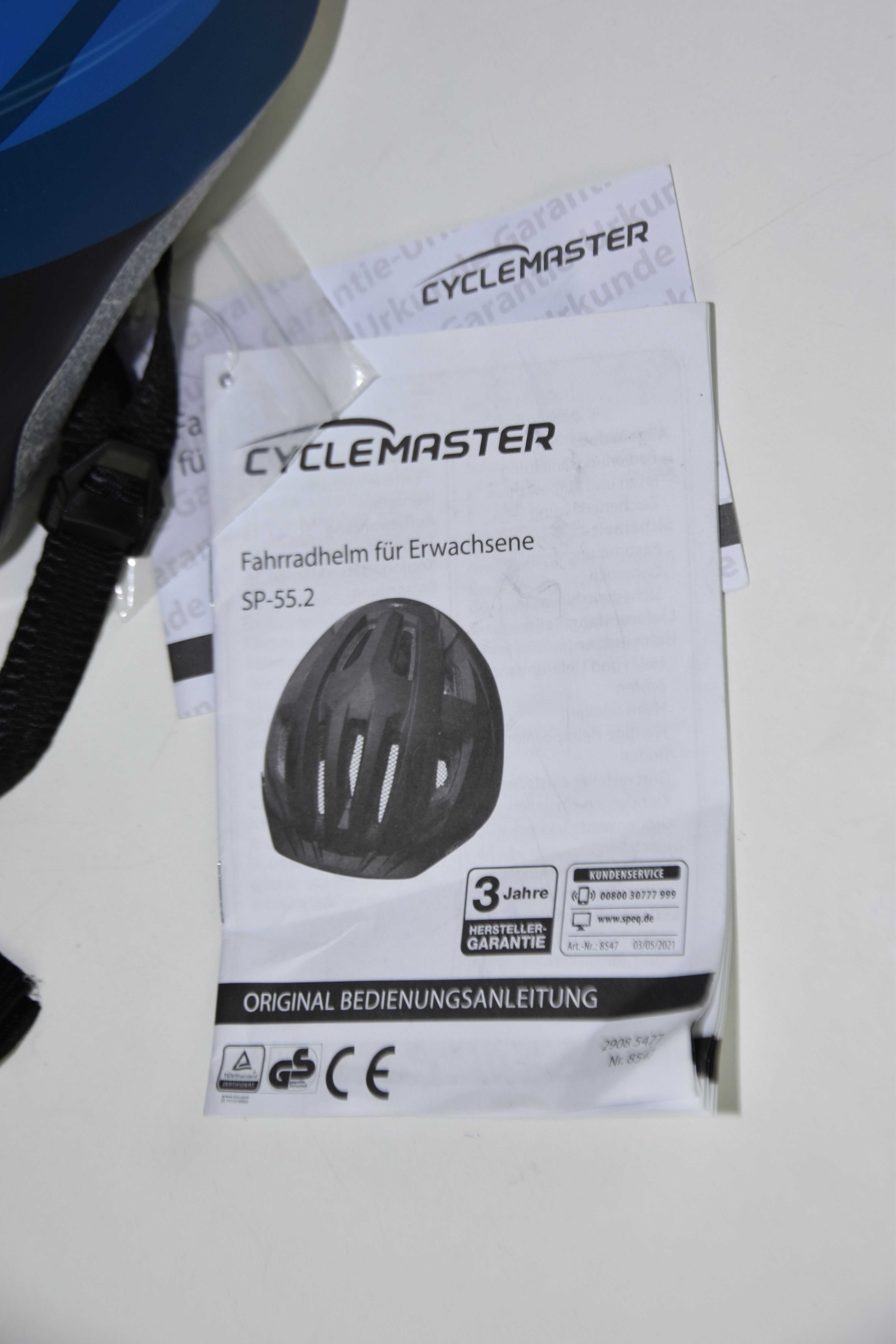 kask Cyclemaster z oświetleniem na tył nowy r L/XL