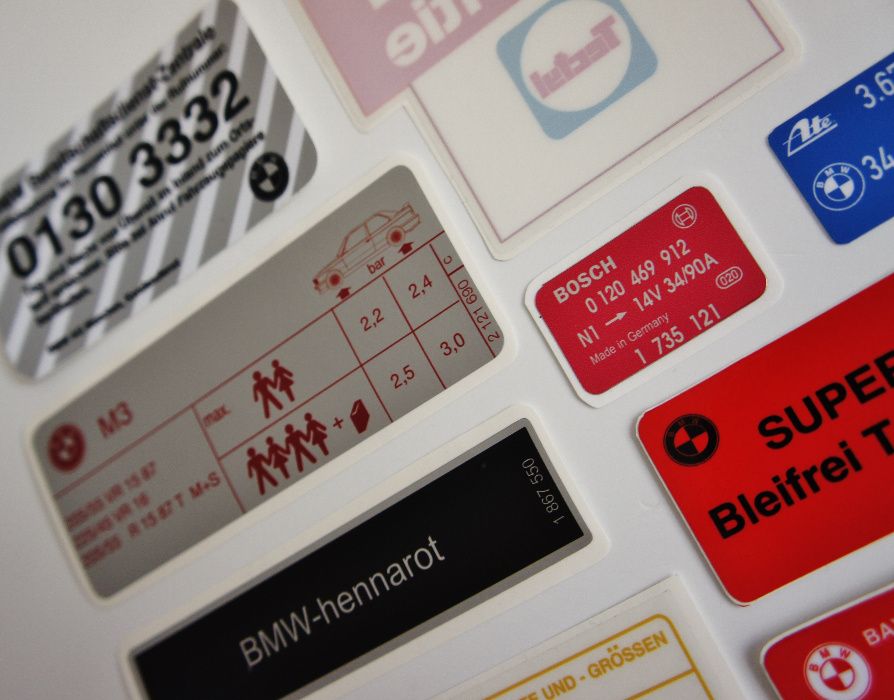 Zestaw naklejek BMW E24 E28 E30 *** JAKOSC *** E32 E34 E36 M3 M5