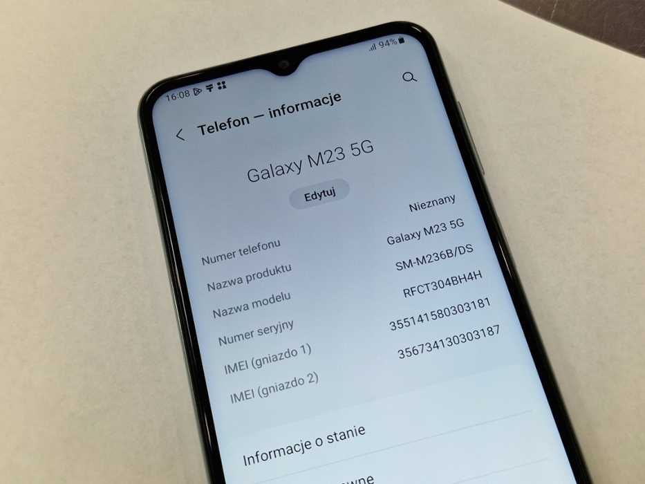 Samsung Galaxy M23 5G/ 4GB/ 128GB/ Light Blue/ Grade A- + ładowarka
