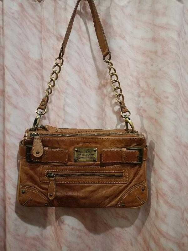 Шкіряна сумка River Island коричневого кольору