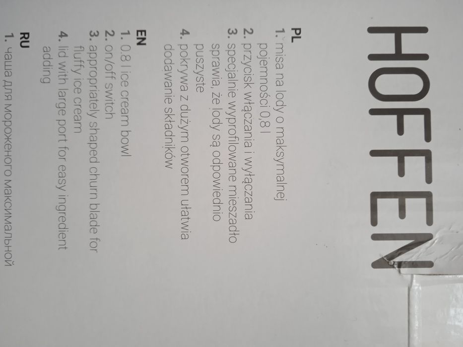 Nowe urządzenie do lodów Hoffen czerwone
