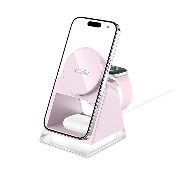 Tech-Protect Qi15W-A43/3In1 Magnetic Magsafe Wireless Charger Baby Pin