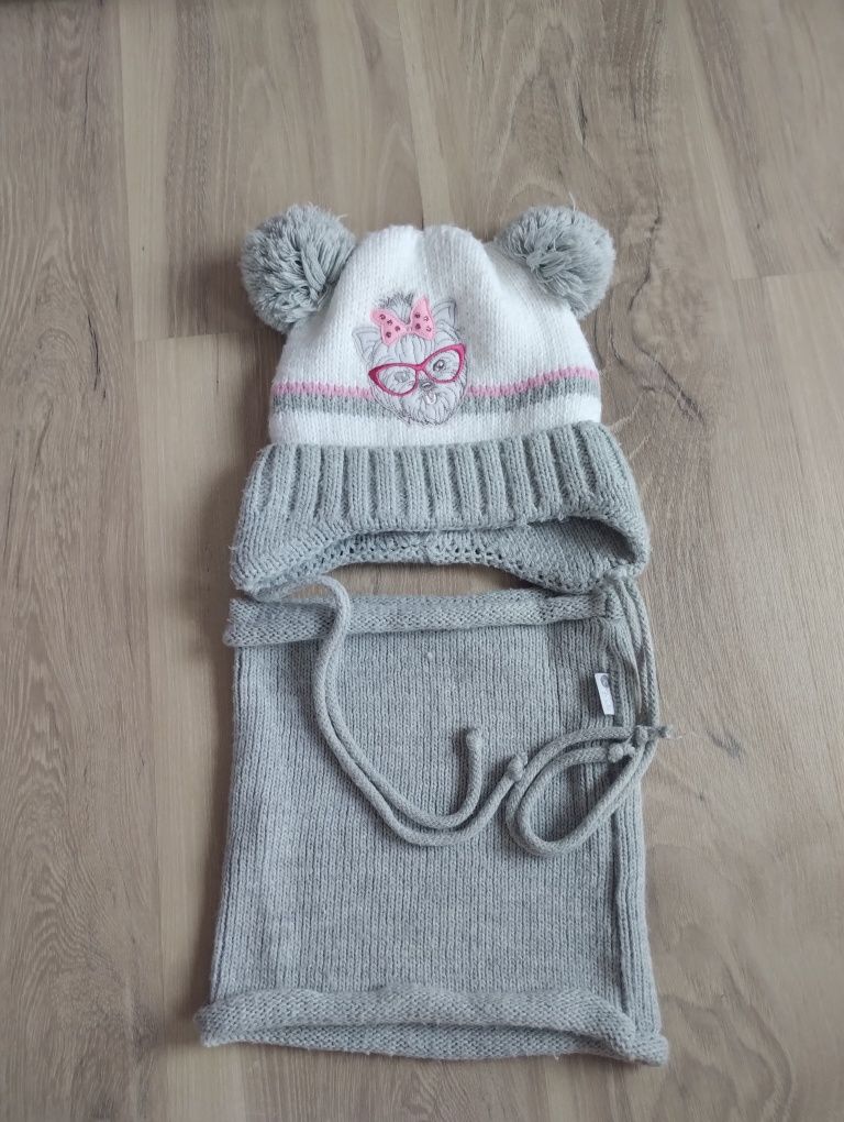 Czapka zimowa z kominem na 4 latka