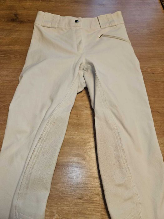 Białe bryczesy pełny lej, 36, S